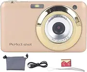 Digital Camera, Digital Point and Shoot Camera Compact Small Camera for Teens Adult(Gold)