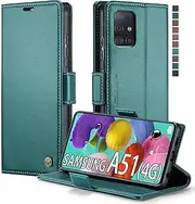 Samsung Galaxy A51 4G Wallet Case with Card Holder [RFID Blocking] Kickstand Magnetic,Leather Flip Case Wallet for Samsung Galaxy A51 4G 6.5 Inch(Fashion Green)