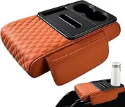 Console Cup Holder for Vehicles, Car Armrest Cover with Cup Holder, 5-in-1 Armrest Cover for Car, Centre Console Armrest Cushion, Armrest Storage Box Pad or Automotive Water Cup