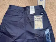 BOYS KIDS 29 X 24 HUSKY BLUE DOCKERS KHAKI DRESS WRINKLE FREE PANTS