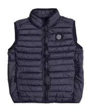 chest logo-patch padded gilet 14Y,10Y dark blue