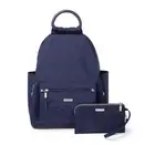 Baggallini Womens With Rfid Phone Wristlet All Day Backpack Navy One Size US
