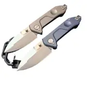 EDC D2 Steel Blade Full TC4 TITANIUM Handle Outdoor Pocket Folding Tool Knife