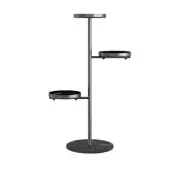 3-Tier Black Round Plant Stand Tray Display Living Room Balcony Metal Shelf