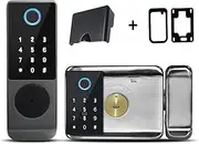 Smart Lock, Wiring Outdoor Waterproof Tuya Smart Lock Double Side Fingerprint Lock IC Card Digital Keypad Electronic Door Lock,for Bedroom Hotel Office Apartment(Double (no APP)) FANDIAO