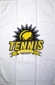 Tennis Towel "Sunburst" Yellow Tennis and Ball - 16 inch by 25 inch- CLEARANCE