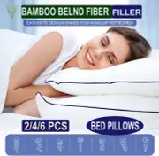 Cotton Cover Bed Pillows Family Hotel Quality 2/4/6 Pack Pillow Bed Medium Firm