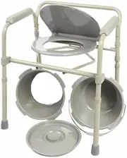 Healthline Trading Commode Chair Folding Bedside Commode Seat with Commode Bucket and Splash Guard