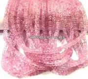 AAAA+ Rare Pink Sapphire Faceted Beads Rondelle Stunning Strand Gemstone Beads.