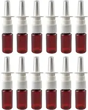 12PCS Plastic Brown Nasal Spray Bottles-Refillable Fine Mist Sprayers Atomizers Cosmetic Makeup Perfume Storage Container for Medical Using (20ml)