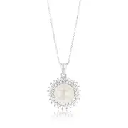 7-10mm Fresh Water Pearl Pendant & Earring Set in Sterling Silver