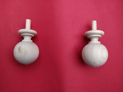 2 WOODEN FINIALS ANTIQUE CLOCK BECKER, VIENNA No.30