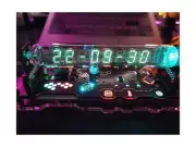 Imitation Nixie Tube Clock Fluorescent Tube Clock Cyberpunk Ornaments IV18 Fl...