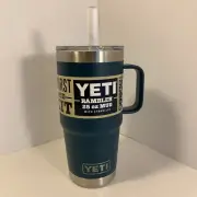 YETI 25oz Mug AGAVE TEAL Rambler With Straw Lid New