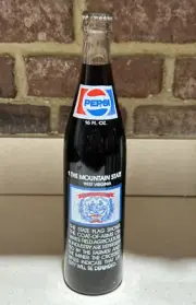 Vintage PEPSI 16 Oz. Bottle ~ 1 The Mountain State - West Virginia - UNOPENED