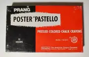 Prang Poster Pastello Pressed Colored Chalk Crayons Vintage 12 Box 1055-12