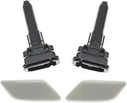 Wivplex, for Nissan, Patrol Y62 Series 2013 2014 2015 2016 2017+ Headlight Washer Nozzle Cover Headlamp Spray Water Jet Cap 286423ZD0A Car Washer Nozzle Cover(Black Set)