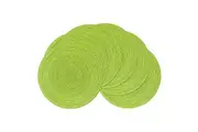 OZZYCOOK Round Braided Placemats Set of 6 - Green