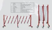 Extendable Mobile Security Gate Retractable Traffic Fence Metal Barrier 400cm