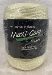 Macrame Maxi-Cord Braided Polypropylene 6MM 100 Yards Eggshell New Sealed