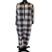 Old Navy Black White Plaid 1 Piece Pajama