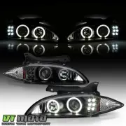 Blk 1995-1999 Chevy Cavalier LED Halo Projector Headlights Headlamps Left+Right (for: Chevrolet)