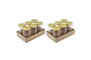 12x Lemon & Lime Verona 360ml 12cm Glass Conserve Jar Container w Gold Lid Clear