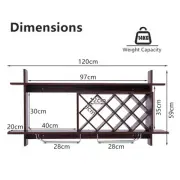 Space-Saving Wall-Mounted Wine Rack with Glass Holder for Kitchen or Bar