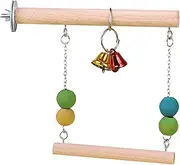 Bird Swings for Parrots | Wooden Natural Parrot Perch with Bell,Bird Play Gym, Natural Swing Toys for Cockatiel, Conure, Parakeet