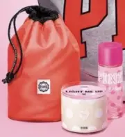 Victoria's Secret PINK Fresh & Clean Mist / Candle / Drawstring Pouch Set