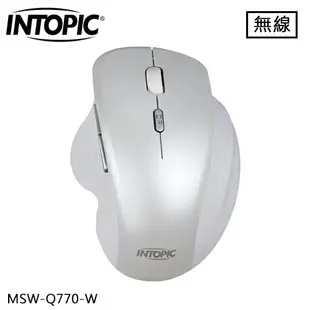 【現折$50 最高回饋3000點】INTOPIC 廣鼎 2.4G 飛碟無線靜音滑鼠 白 (MSW-Q770)