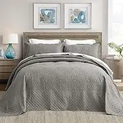 Asuexpect Modern King Bedspreads, 3 Piece, Grey