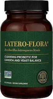Global Healing Latero-Flora, Probiotic Supplement for Gut Health, Digestion and Candida Cleanse Support - Strengthen Gut Flora & Immune System - Men & Women - Gluten Free - 60 Capsules