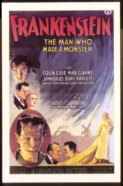 Modern FILM POSTER Postcard: THE MAN WHO MADE A MONSTER (Frankenstein)