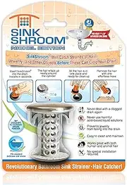 SinkShroom Nickel Edition Revolutionary Bathroom Sink Drain Protector Hair Catcher, Strainer, Snare