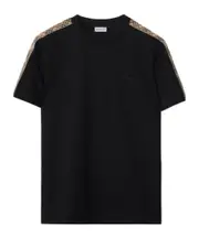 Burberry Checkered-Trim Crewneck T-Shirt black
