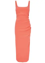 Bec & Bridge Karina Tuck Ruched Midi Dress - Peach - 16 (UK16 / XL) 16 (UK16 / XL)