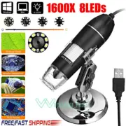 8LED 1600X Zoom 10MP USB Digital Microscope Endoscope Magnifier Camera w/ Stand