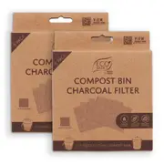 2x 5pc Eco Basics 12.5cm Charcoal Filter Refills For Kitchen Compost Waste Bin