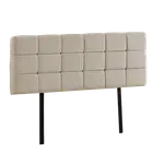 Palermo Beige Linen Fabric Double Deluxe Tufted Headboard Bedhead