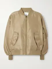 [Anine Bing] Anine Bing - Leon Shell Bomber Jacket - Army green - large large Green
