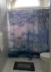 Water Lilies by Claude Monet ~ 72"L×72"H Bathroom Shower Curtain Set with Hooks