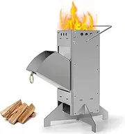 Portable Rocket Stove by AmazStove, Wood Mini Burning Stove, Fire Camping Stove for Cooking backyard cooking Camping grill outdoor events BBQ Storage Bag Included