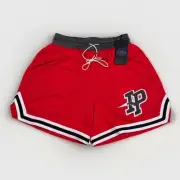Inaka Power Shorts Men's SMALL League Mesh Brick Red Embroidered 5” Inseam