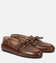 [Miu Miu] Miu Miu Leather boat shoes AU 4 brown