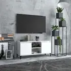 vidaXL TV Cabinet with Metal Legs High Gloss White 103.5x35x50 cm 2BB