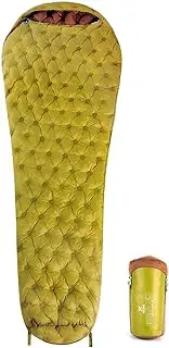 Xsog Ultralight Down Sleeping Bag for Adults, 1.92lbs 32-55F 650 Fill Down, Lightweight Compact Mummy Backpacking Sleeping Bag for Outdoor Camping and Hiking, Compressible -MFH500 (Golden Palm)