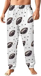 [Generic] Men's Sweatpants, Chic White Football Layout-23, Polyester Joggers, Sweatpants Jogging Pants for Workout Running