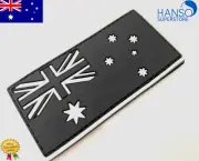 Australia Aussie Flag Military PVC Black & White Patch Hook Backed - AU Ship