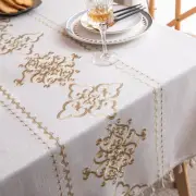 Tablecloth, Rectangle Tablecloth Embroidery Table Cloth Linen Tablecloth Wrin...